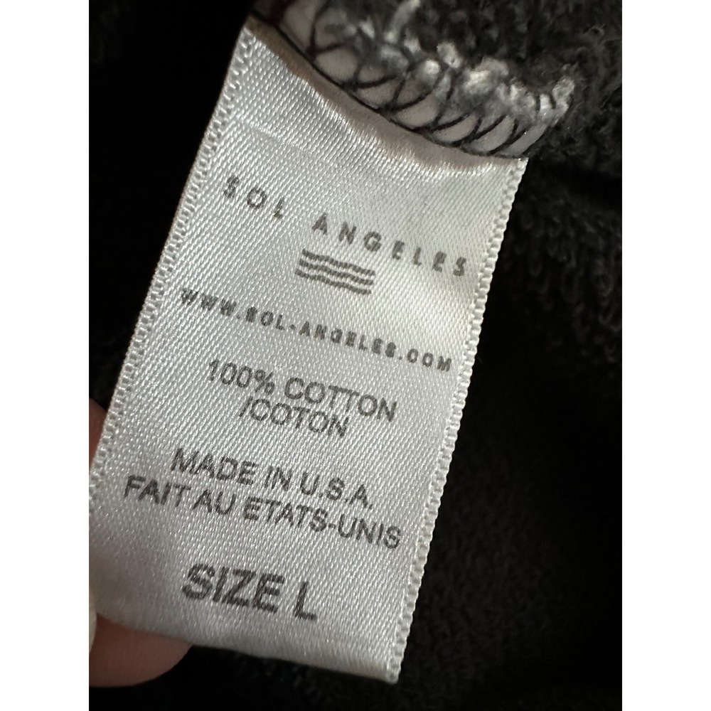 Sol Angeles x Anthropologie Chic Graphic Print Sweatshirt Sz L Black Cotton USA - Picture 4 of 8